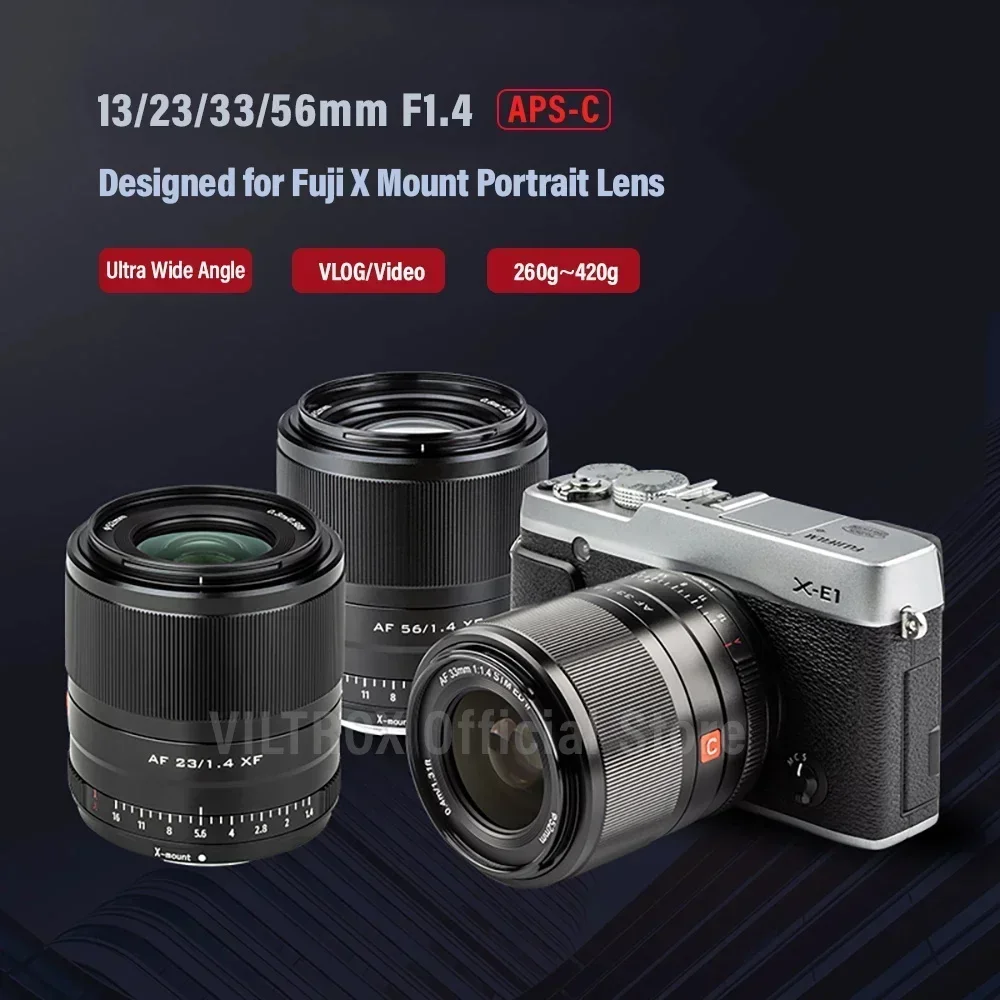 Viltrox 23 мм 33 мм 56 мм 13 мм Объектив F1.4 С Автоматической Фокусировкой Портретные Объективы с большой диафрагмой для Объектива камеры Fujifilm Fuji X Mount X-T4 X-T301