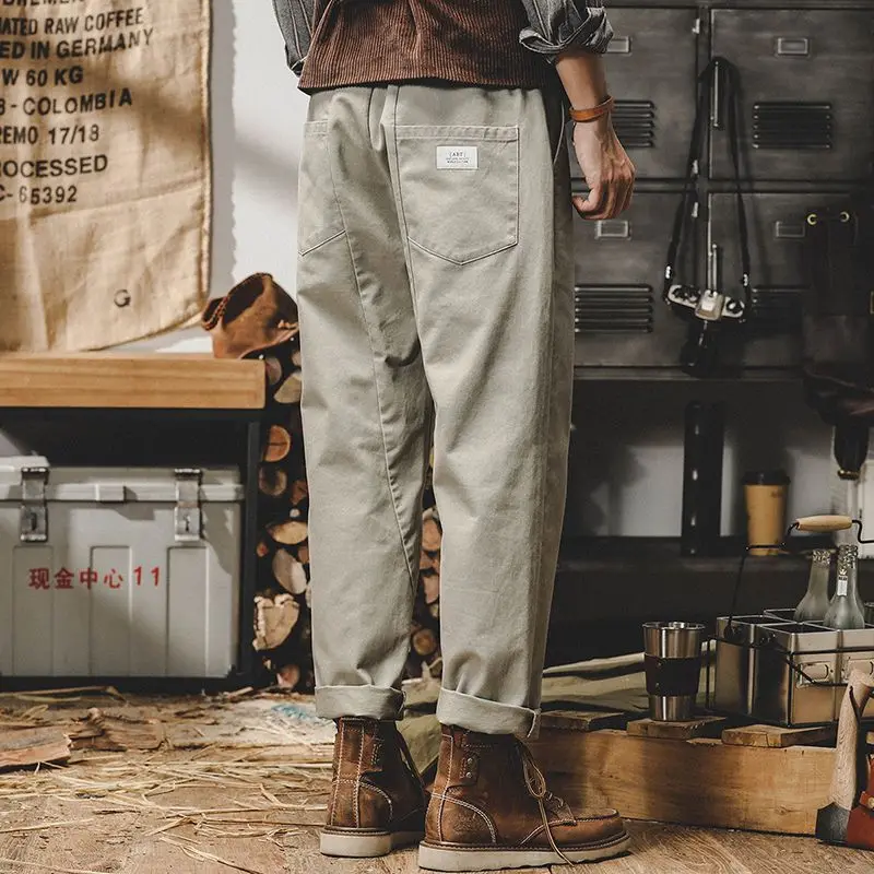 Высококачественные брюки большого размера большого размера Летние мужские брюки-карго с хлопковыми карманами, свободные армейские повседневные брюки в стиле сафари A751