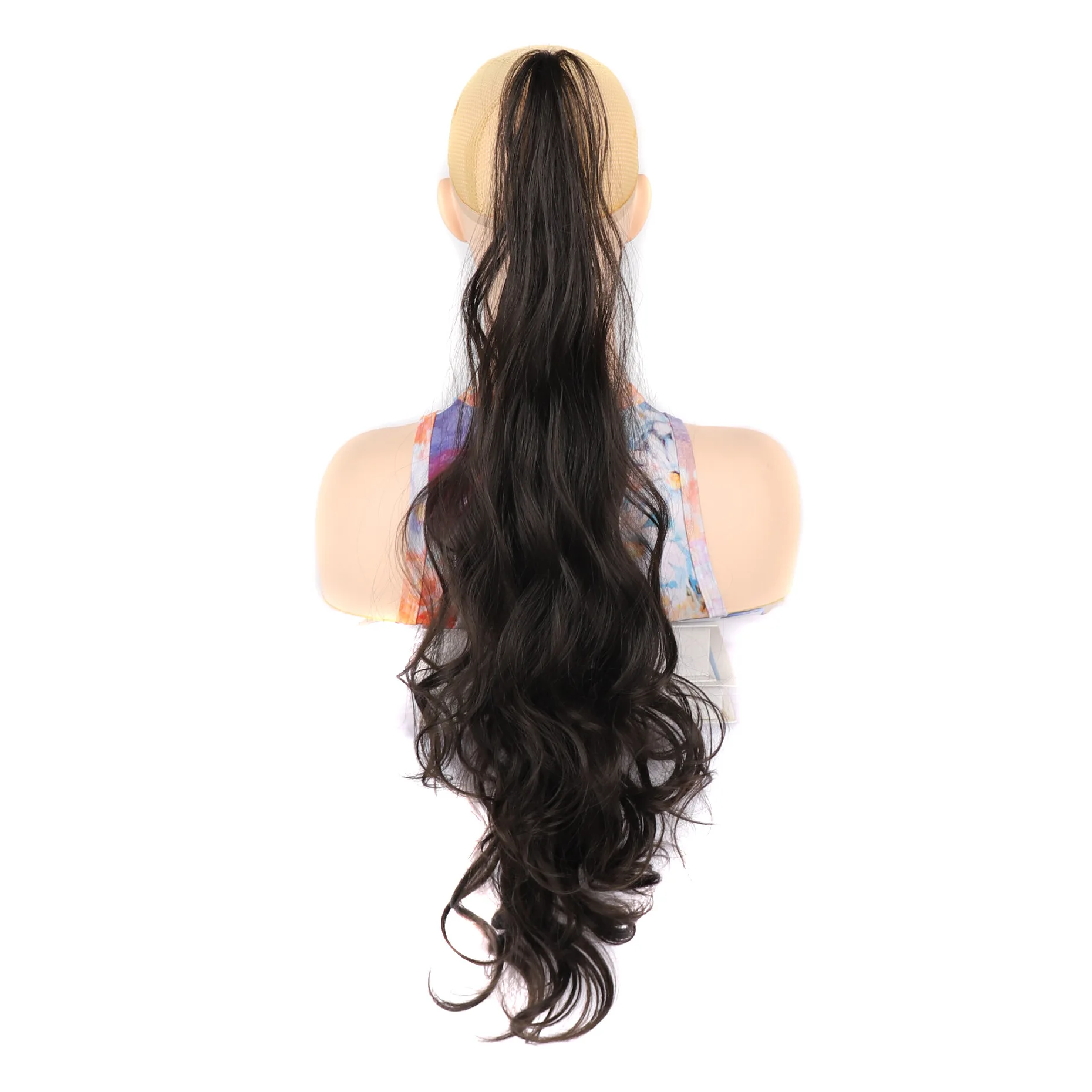 Парик из женского химического волокна, 32-дюймовое наращивание волос, женский хвост, волшебная палочка, длинный вьющийся парик в виде конского хвоста1