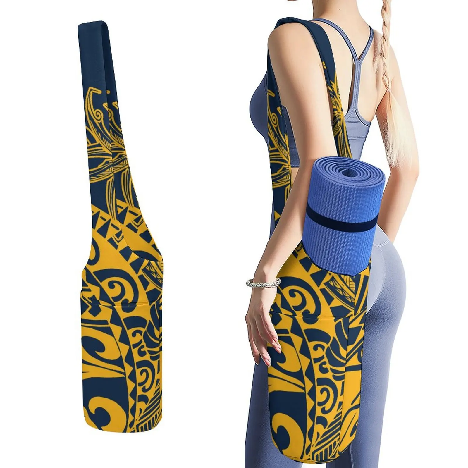 Сумка для хранения предметов искусства с Полинезийским рисунком на заказ, коврик для йоги, Сумка для хранения портативного спортивного инвентаря, женская сумка для йоги1