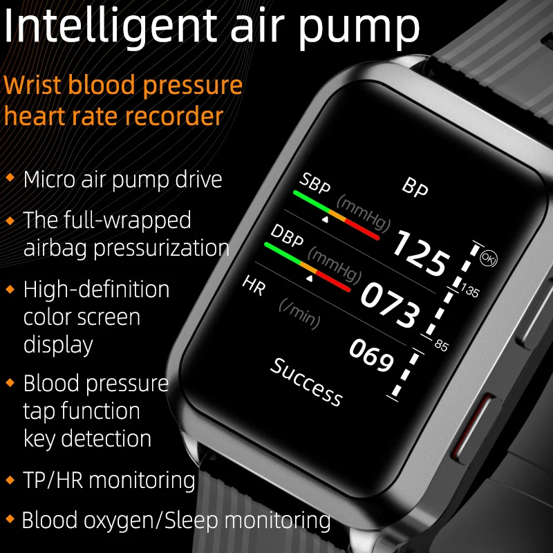 Умные часы SKMEI P60 PPG Кровяное давление Кислород В крови Частота сердечных сокращений Умные часы с полной подушкой безопасности1