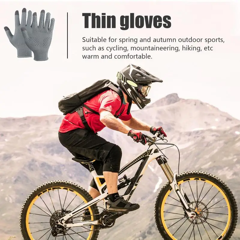 Велосипедные перчатки для мужчин, силиконовые нескользящие нейлоновые велосипедные перчатки с ладонями, аксессуары для велоспорта, Весенне-осенние принадлежности, дышащие солнцезащитные средства2