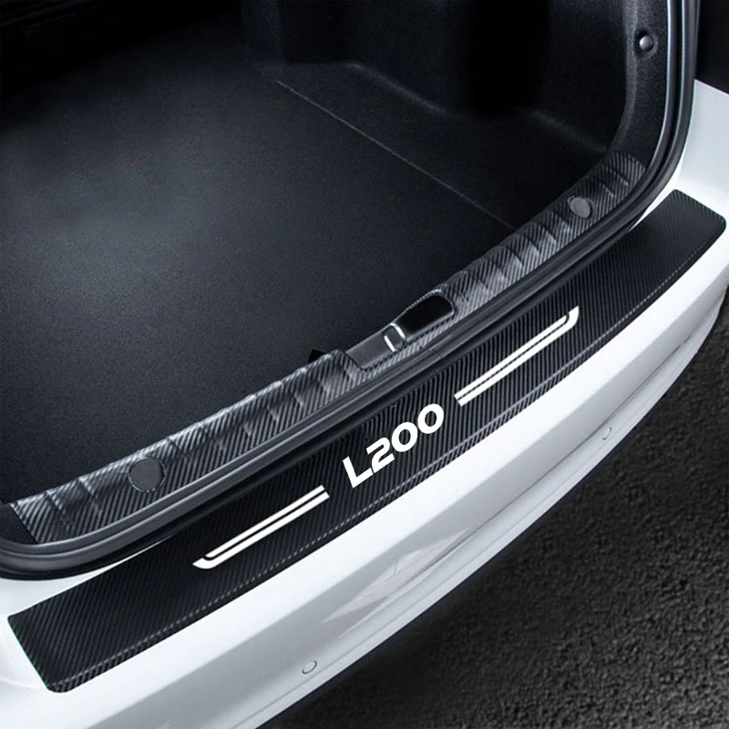 Волокна стикер автомобиля анти-царапины для Мицубиси L200 эмблема порог двери наклейки водонепроницаемый углерода порога защитная пленка2