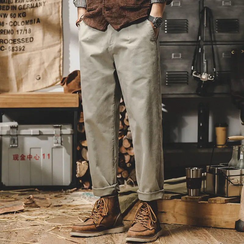 Высококачественные брюки большого размера большого размера Летние мужские брюки-карго с хлопковыми карманами, свободные армейские повседневные брюки в стиле сафари A752