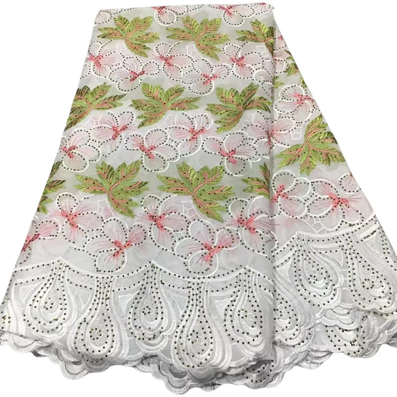 Модное Розовое сухое кружево с вышивкой из африканского хлопка, высококачественное швейцарское вуалевое кружево с камнями для женских свадебных платьев 2P2422