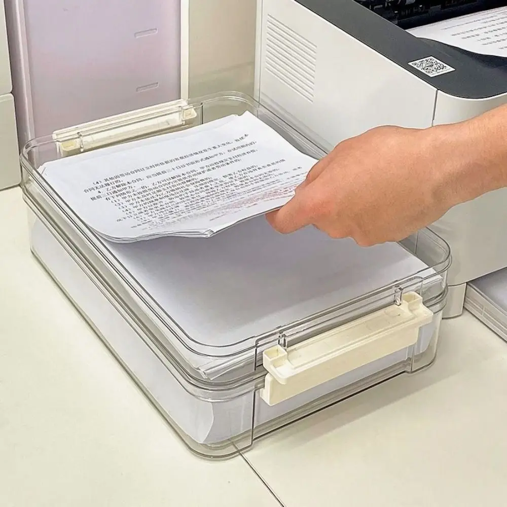 Прозрачный настольный ящик для хранения бумаги, Пластиковый ящик для хранения бумаги формата А4, многоцелевой органайзер, Коробка для тестовой бумаги2