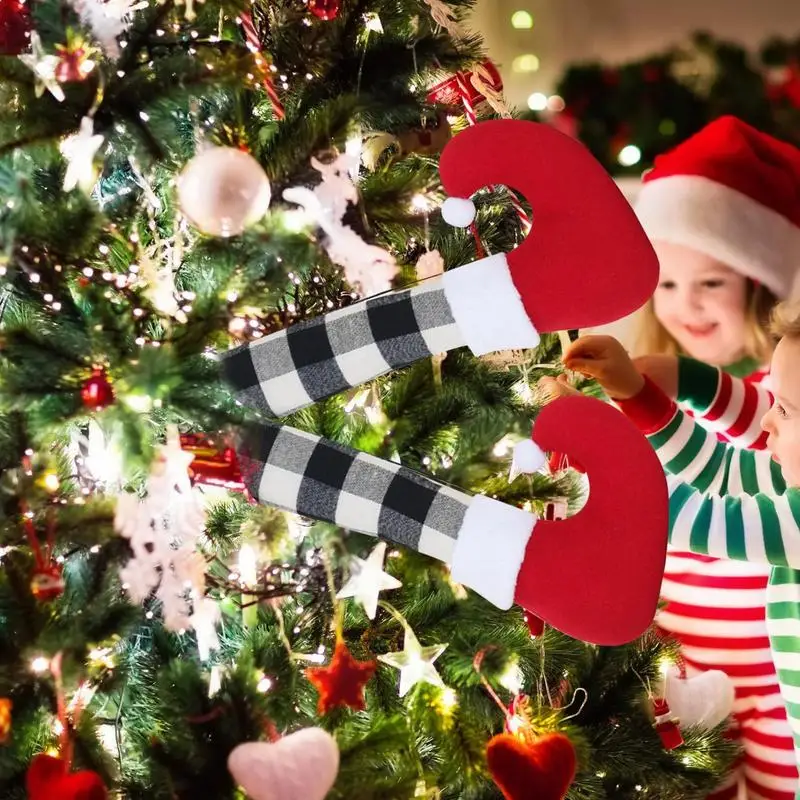 Рождественская ножка эльфа, декоративные ножки рождественского эльфа, домашний декор для двери, настенный венок, окно, сад во дворе, рождественская елка2