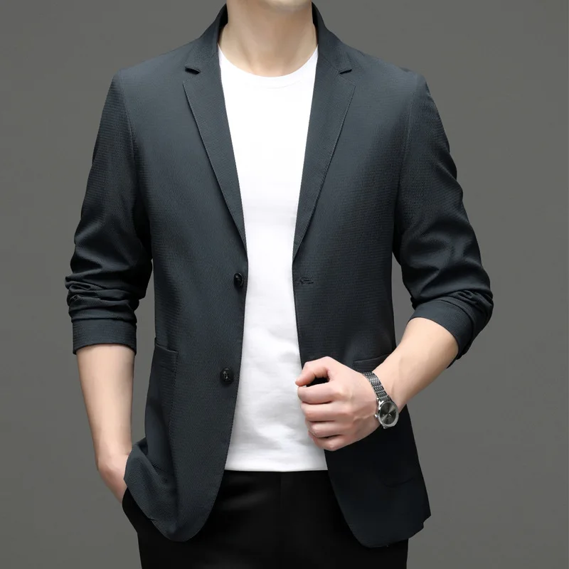 Z420-2023 новый маленький костюм мужской корейской версии приталенного костюма мужской молодежный пиджак3
