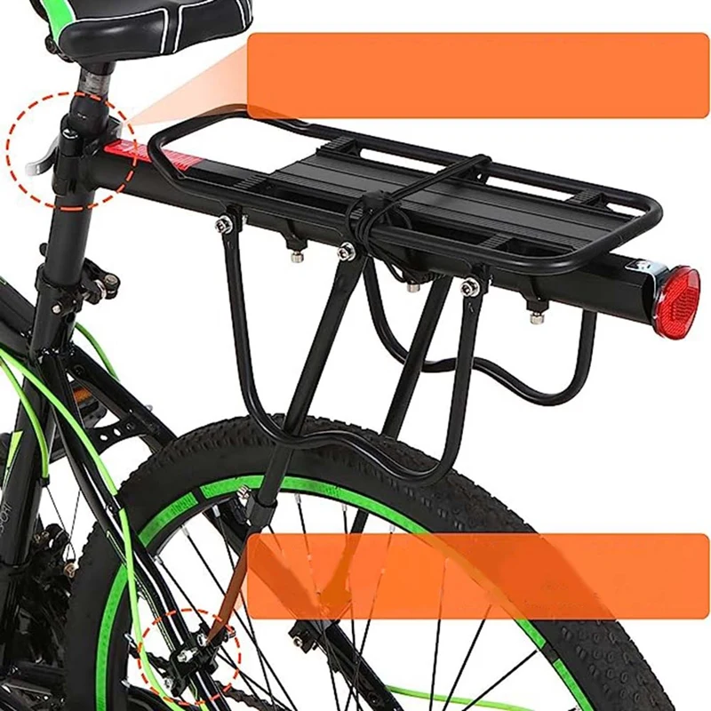 Багажник для велосипеда, Кронштейн для полки из алюминиевого сплава с монтажным инструментом, черный3