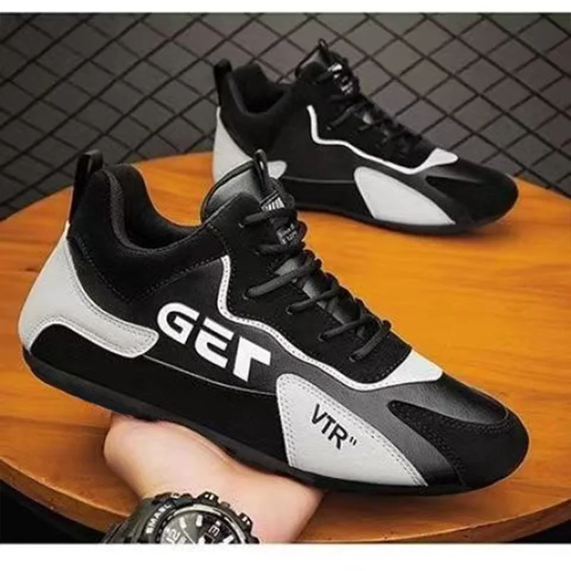 Мужская обувь 2023, Новая Мода, Подходящие по Цвету Тонкие туфли с низким Верхом На шнуровке для Молодых Мужчин, Спортивная Повседневная обувь3