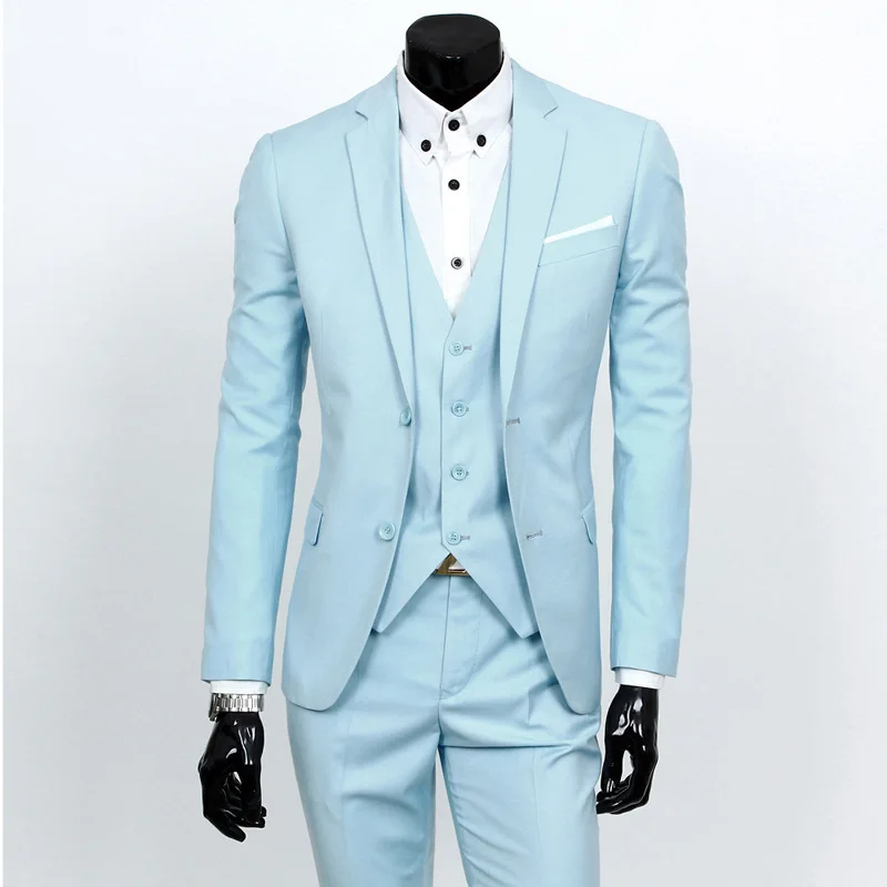 Осенью 2023 года Новый мужской модный деловой повседневный костюм на двух пуговицах, костюм-тройка3