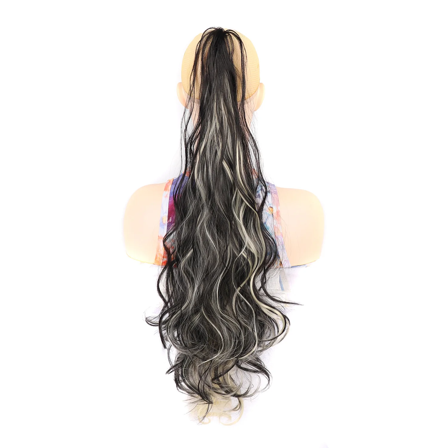 Парик из женского химического волокна, 32-дюймовое наращивание волос, женский хвост, волшебная палочка, длинный вьющийся парик в виде конского хвоста3