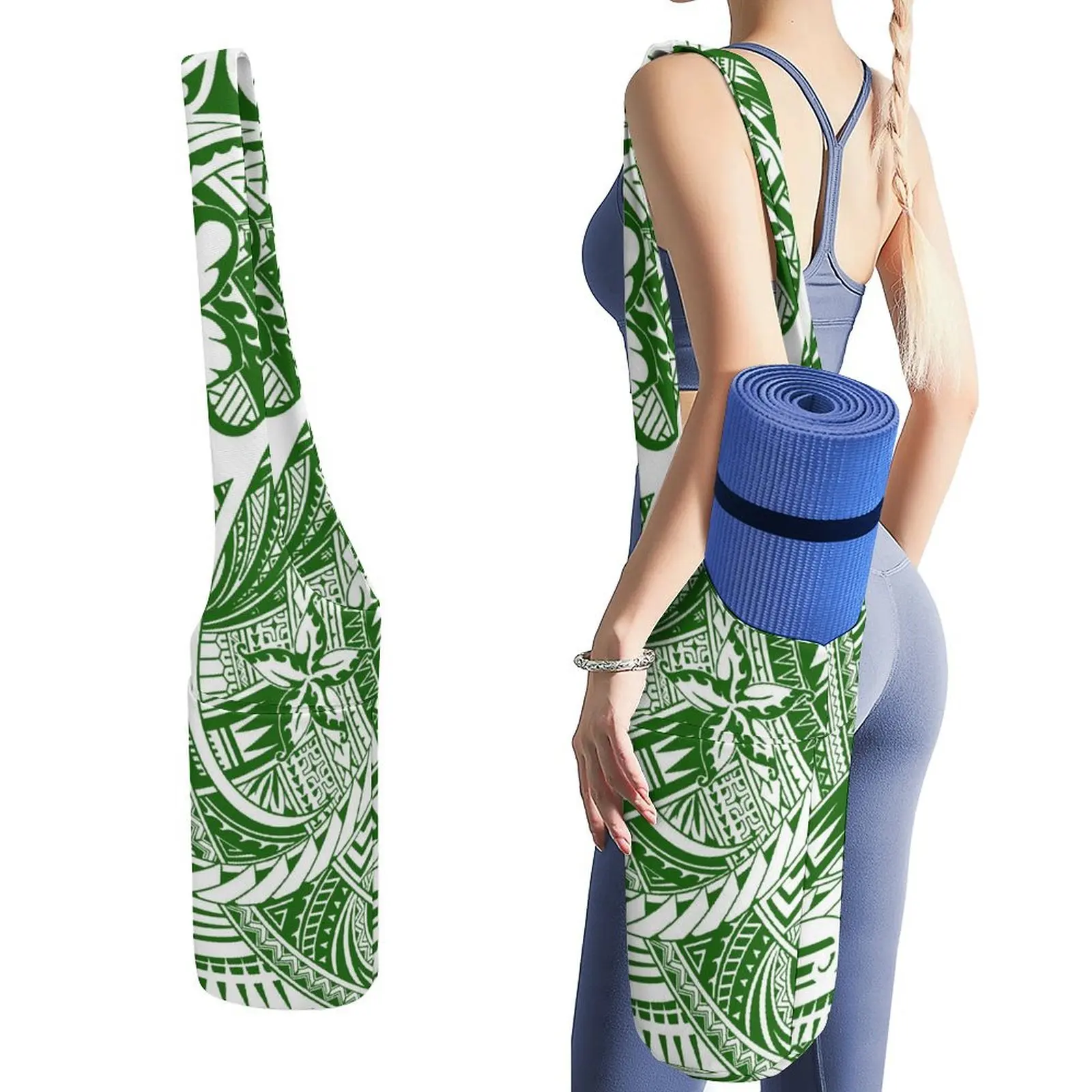 Сумка для хранения предметов искусства с Полинезийским рисунком на заказ, коврик для йоги, Сумка для хранения портативного спортивного инвентаря, женская сумка для йоги3