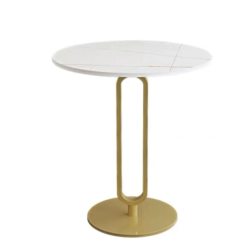 Приставной столик из кованого железа, угловой столик в гостиной, аккуратный журнальный столик, Мраморная вспомогательная круглая мебель для дома Mesa De Cocina4