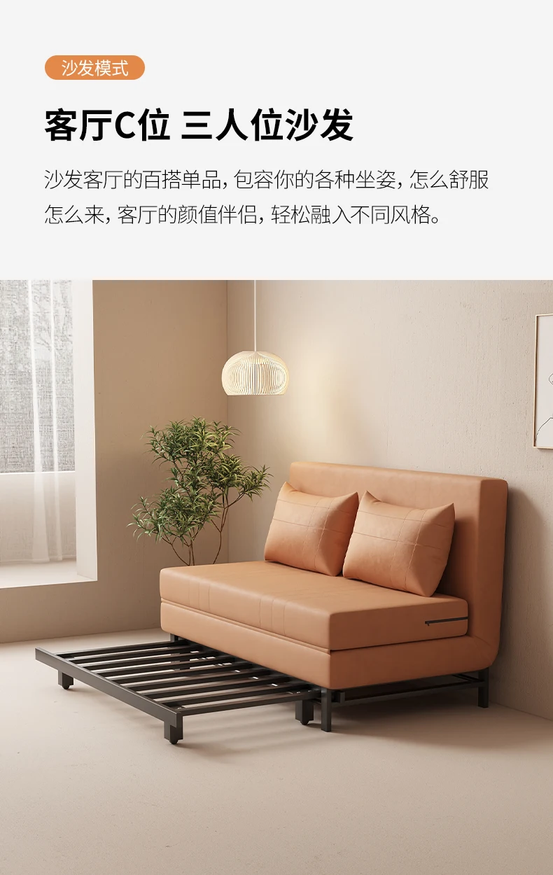 Раскладной диван-кровать для двухместного использования На балконе маленькой квартиры, многофункциональный выдвижной, Новый одноместный4