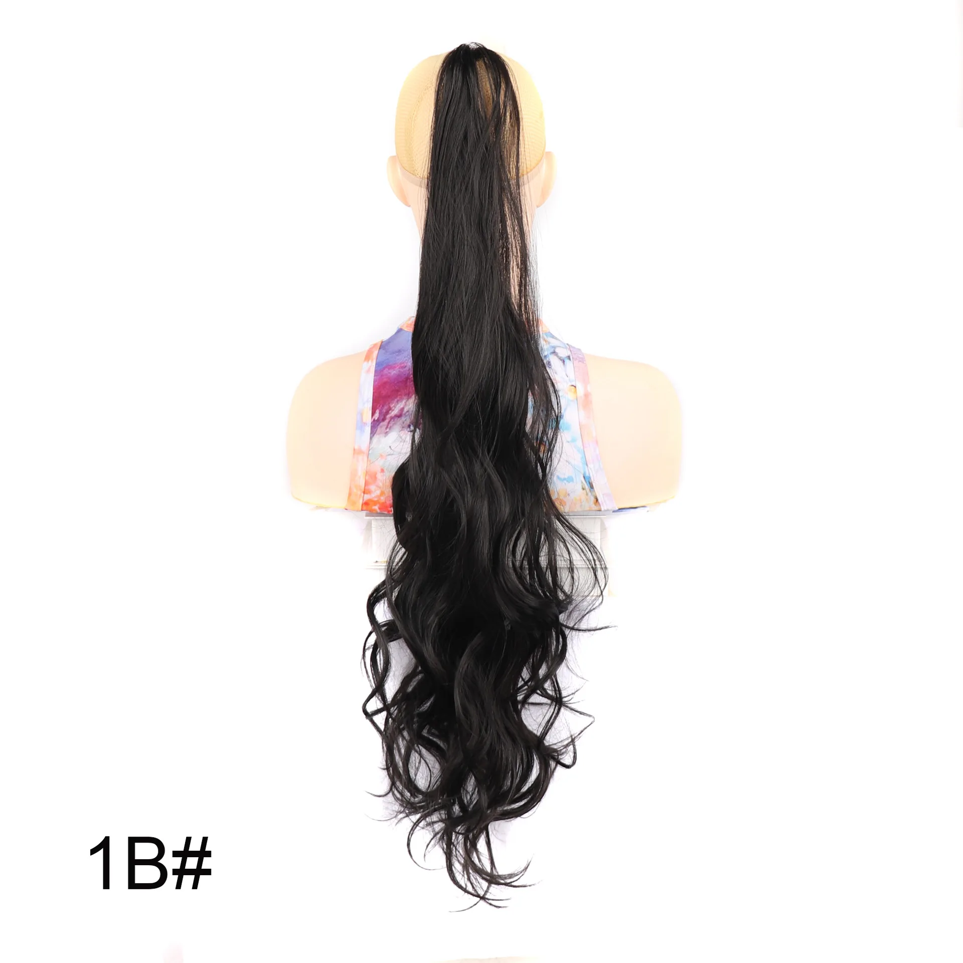 Парик из женского химического волокна, 32-дюймовое наращивание волос, женский хвост, волшебная палочка, длинный вьющийся парик в виде конского хвоста5