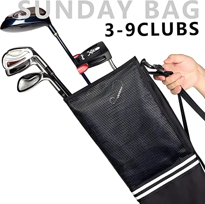 Профессиональная сумка CHAMPKEY для гольфа Sunday Bag (для переноски 3-9 клюшек) - 6 карманов для переноски и регулируемый ремень для переноски гольфа, идеально подходящий для игры в гольф5